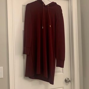 Dark Red Hooded dress